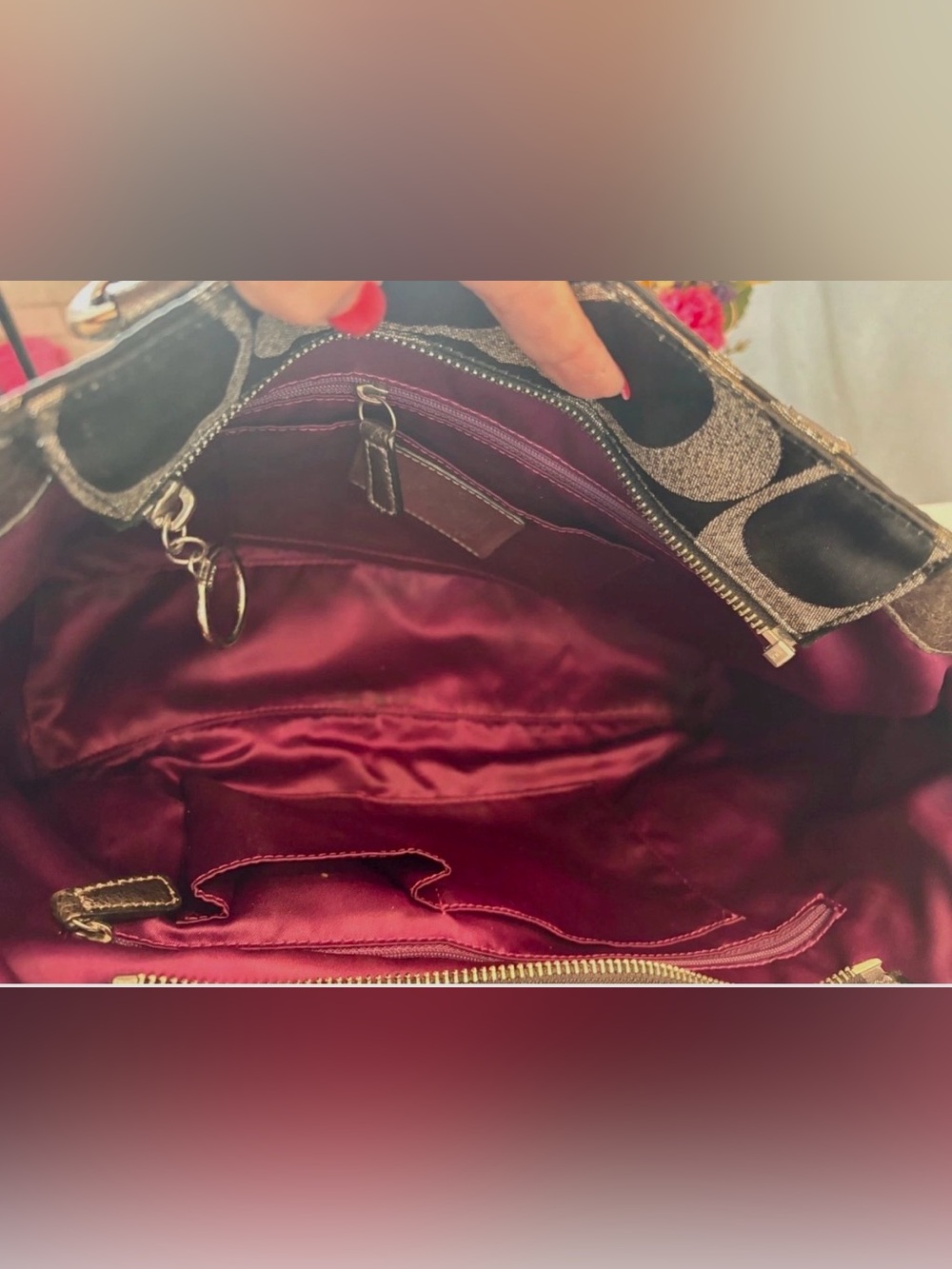 Coach Poppy Signature Sateen Tote Purse - Picture 2 of 6
